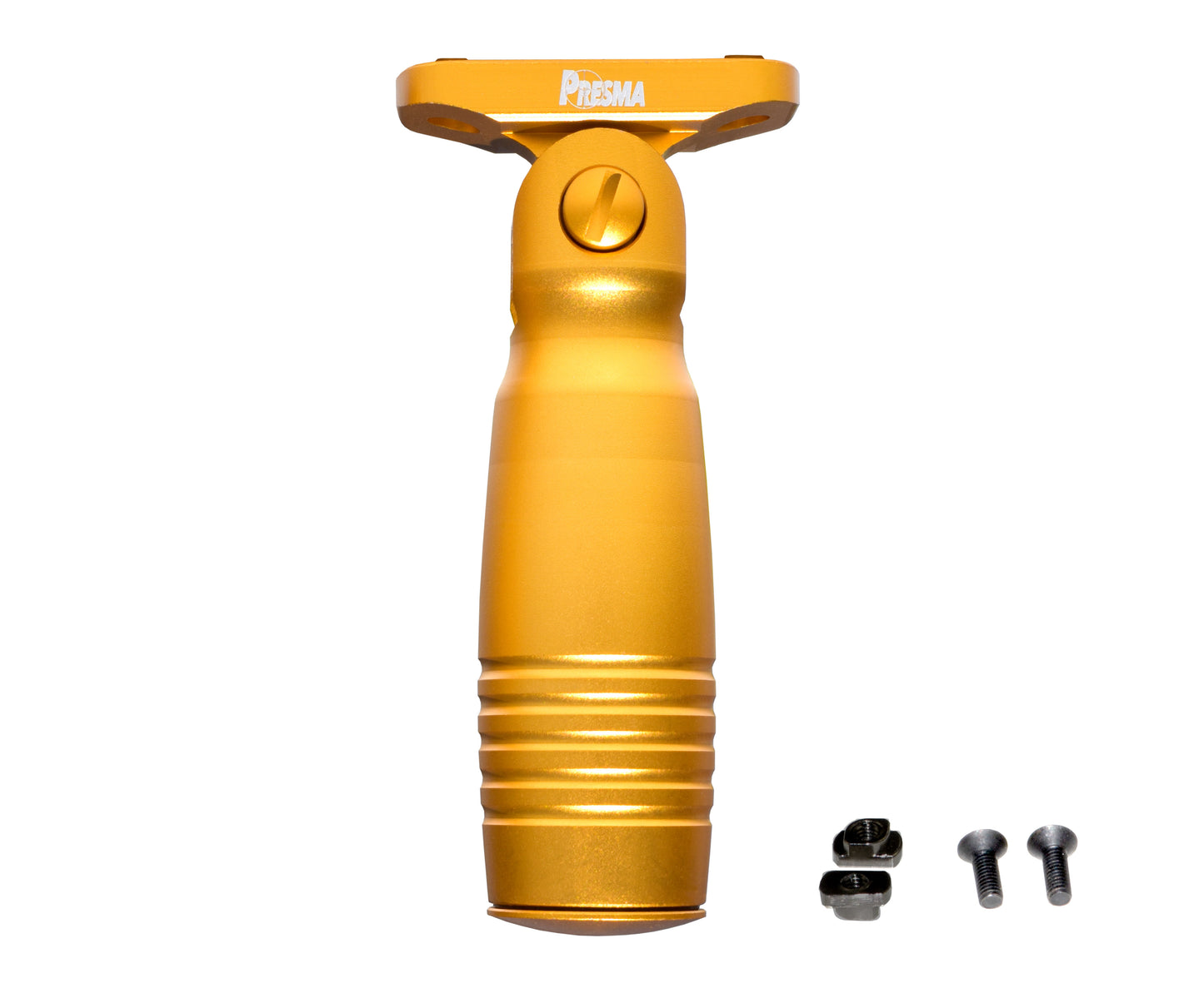 Aluminum 5 Position Folding Fore Grip, with Storage Compartment, Gold. For M-LOK Rails