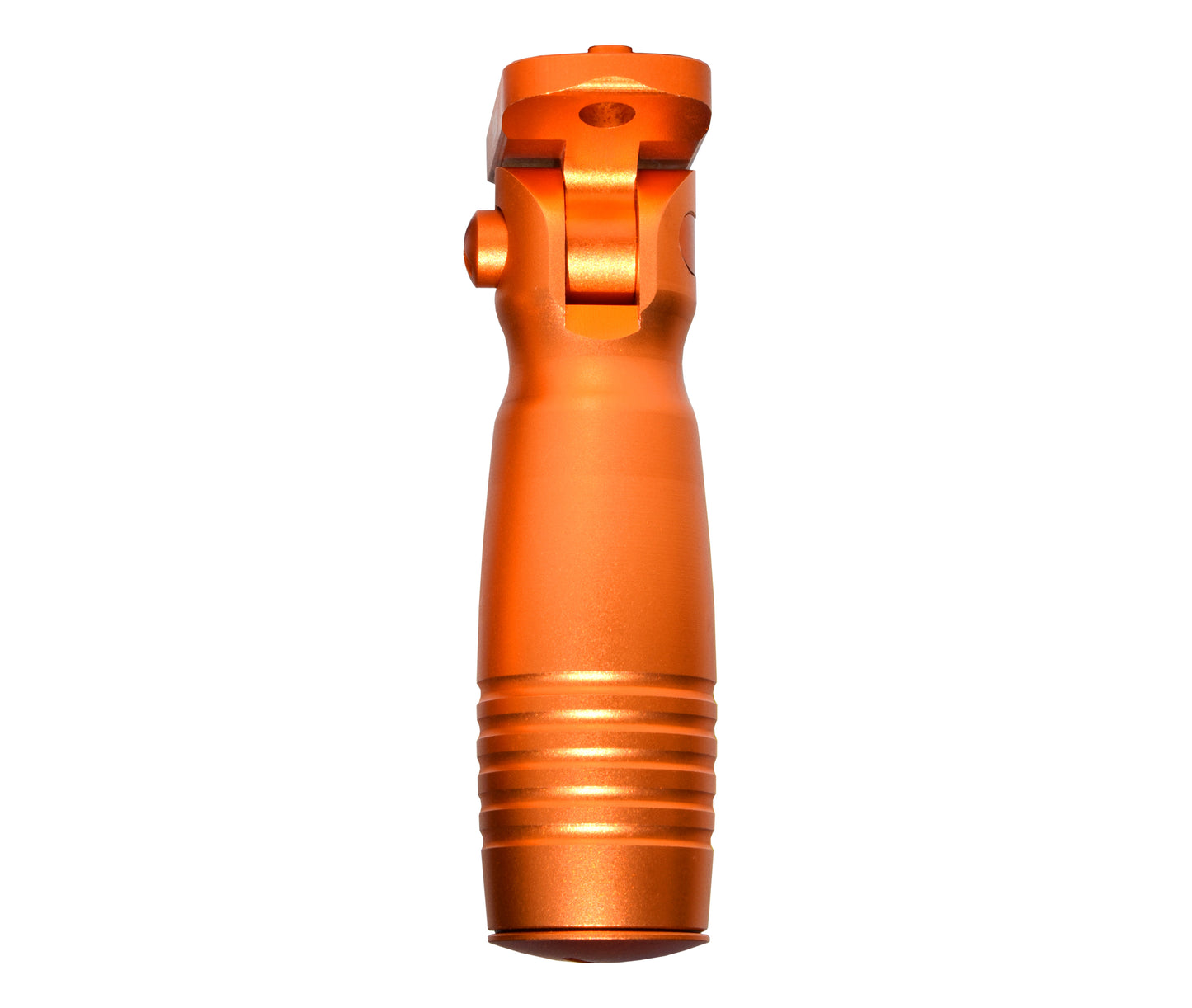 Aluminum 5 Position Folding Fore Grip, with Storage Compartment, Orange. For M-LOK Rails