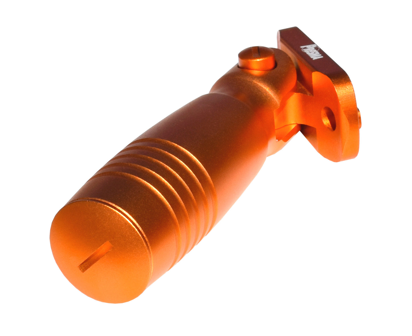 Aluminum 5 Position Folding Fore Grip, with Storage Compartment, Orange. For M-LOK Rails