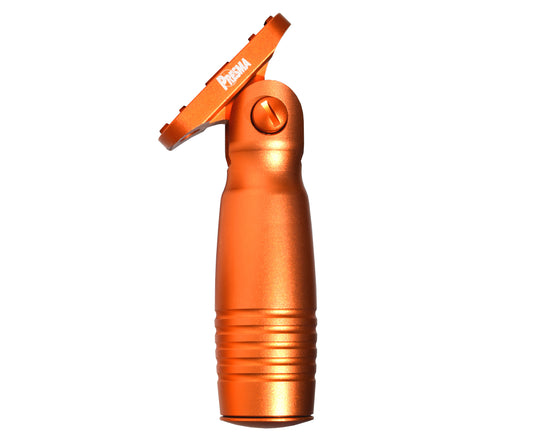 Aluminum 5 Position Folding Fore Grip, with Storage Compartment, Orange. For M-LOK Rails