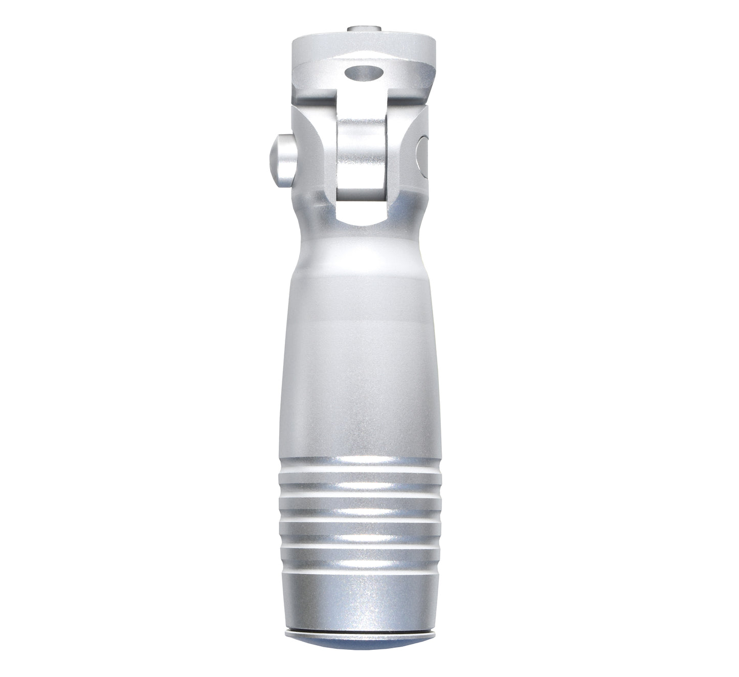 Aluminum 5 Position Folding Fore Grip, with Storage Compartment, Silver. For M-LOK Rails