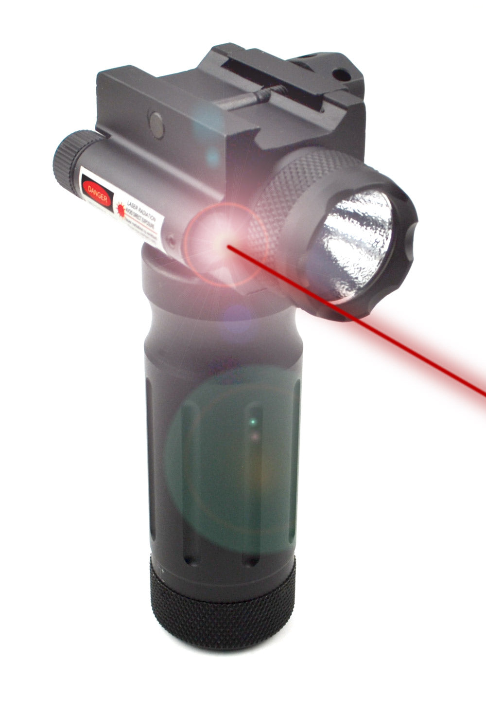 Kexuan Aluminum Fixed Vertical Foregrip Grip with Flashlight and Red Laser Sight