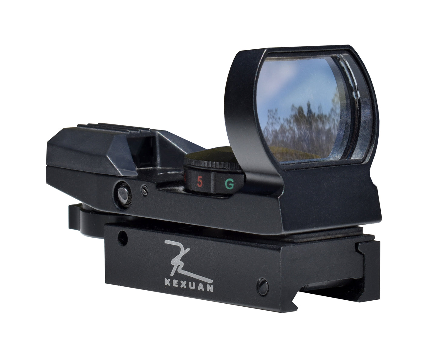 Kexuan Mini Reflex Dot Sight, 4 Red/Green Reticle Patterns with Picatinny Mount