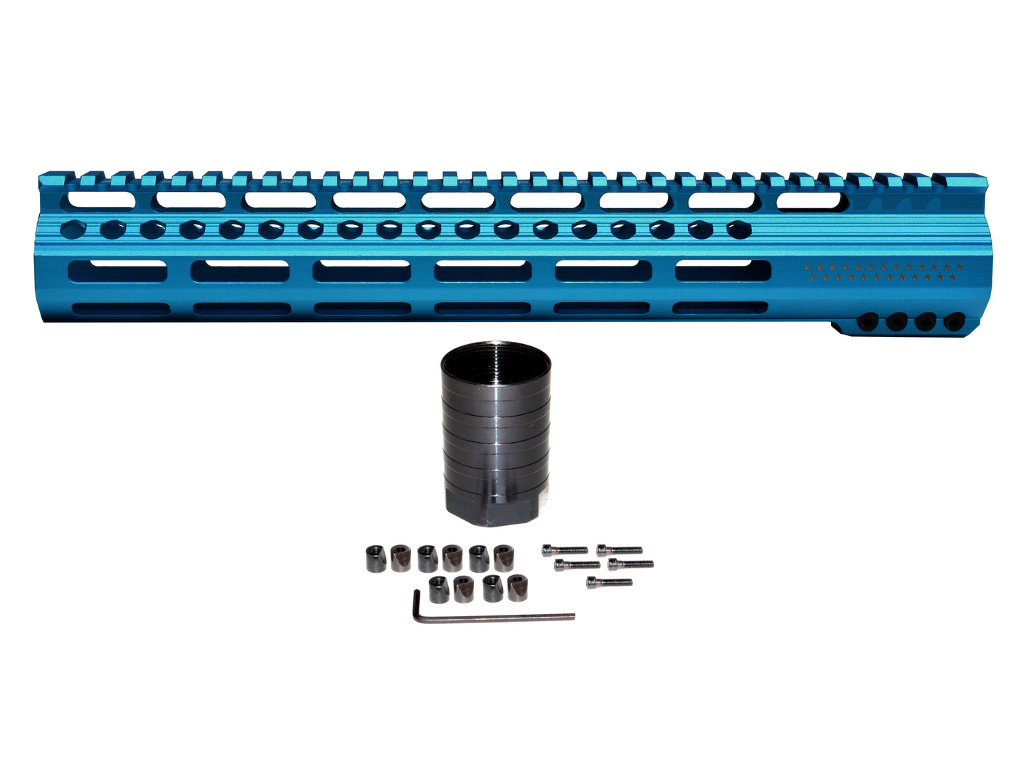 12.5" AR-15 Slim Free Float M-LOK Handguard, Blue Anodized