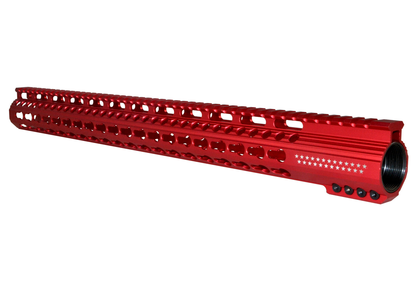 New! 19.25" AR-15 Xtreme Slim Free Float Keymod Handguard, Red Anodized
