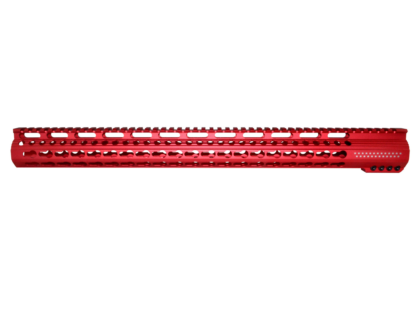 New! 19.25" AR-15 Xtreme Slim Free Float Keymod Handguard, Red Anodized