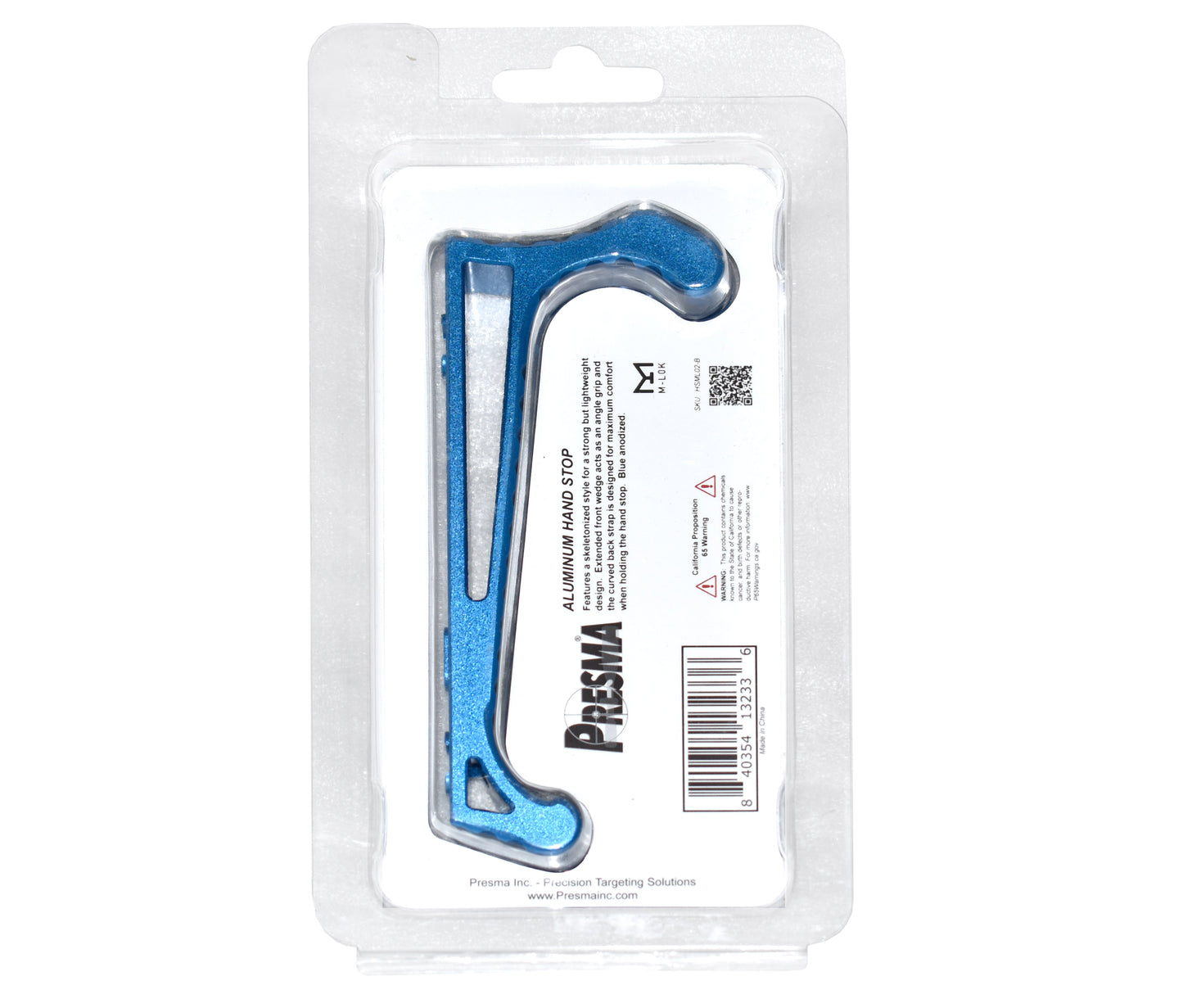 New Design! Lightweight Aluminum Hand Stop for M-LOK Slots from Presma, Blue