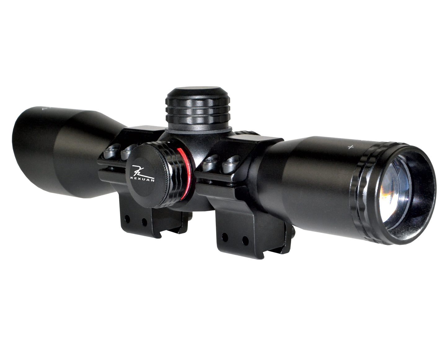 Kexuan 4X32MLF Compact Scope with Red/Green 5 Line Reticle and 1" Dovetail Scope Rings
