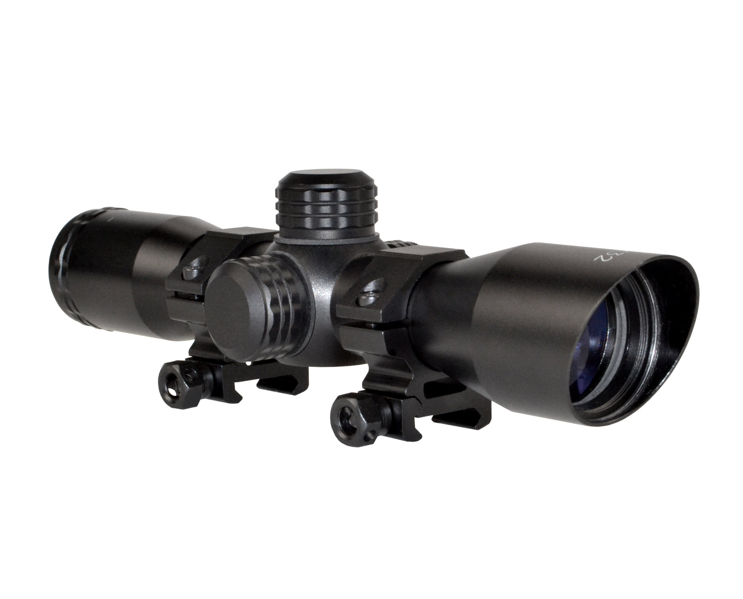 Kexuan 4X32MLF Compact Scope with Red/Green 5 Line Reticle and 1" Picatinny Scope Rings