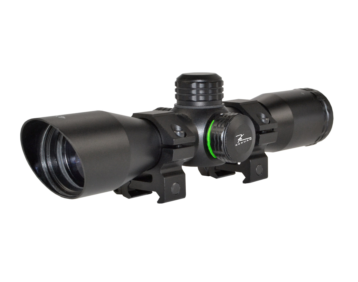 Kexuan 4X32MLF Compact Scope with Red/Green 5 Line Reticle and 1" Picatinny Scope Rings
