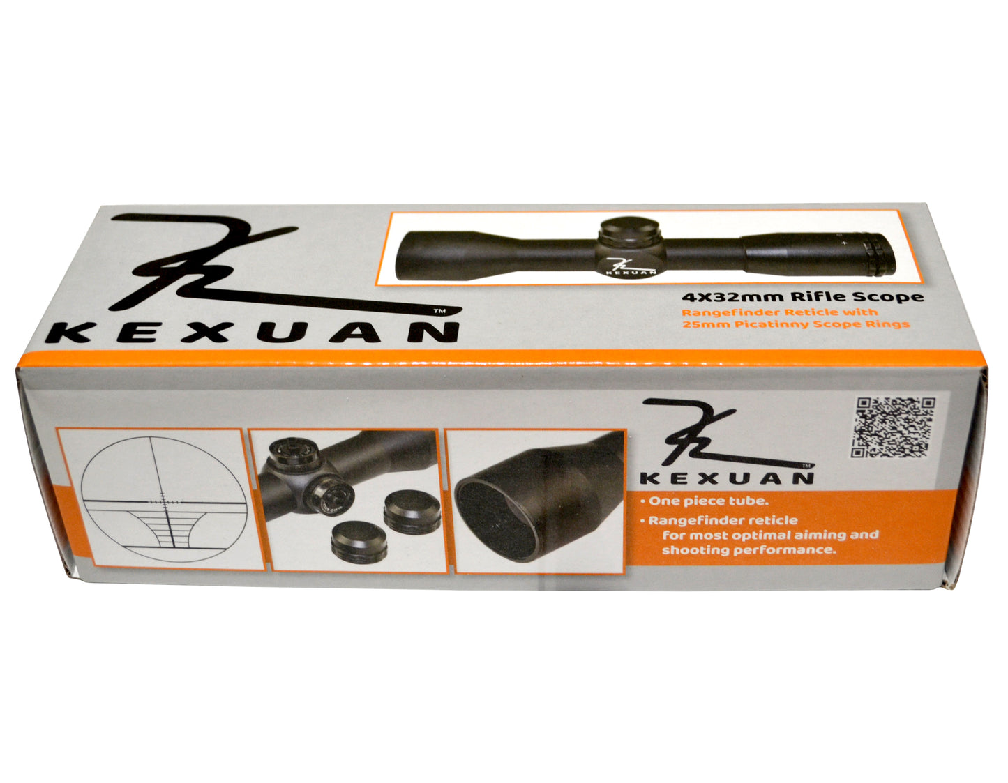 Kexuan 4X32MR Compact Scope with Rangefinder Reticle and 1" Picatinny Scope Rings