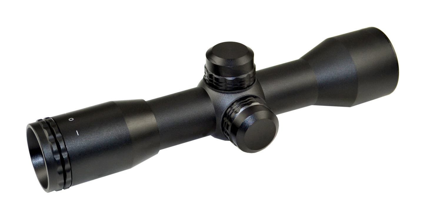 Kexuan 4X32MR Compact Scope with Rangefinder Reticle and 1" Picatinny Scope Rings