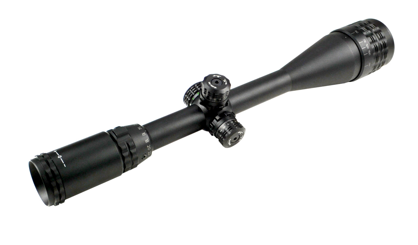 Kexuan 6-24X50 Magnification Hunting Rifle Scope with R/G/B/ Illuminated Mil Dot Reticle