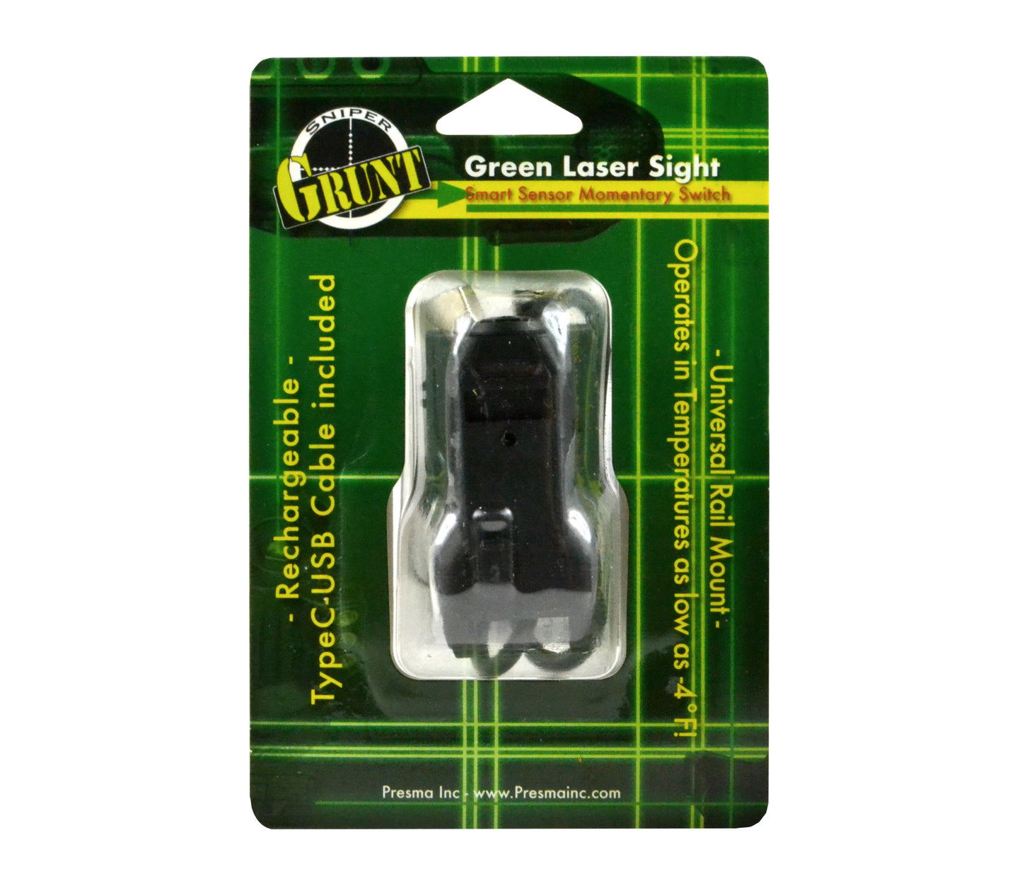 Compact Green Laser Sight for Picatinny Rails, with Smart Sensor Momentary Switch