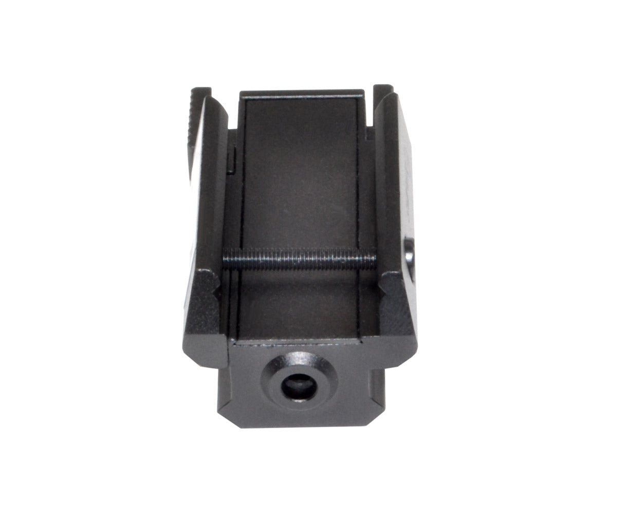 Compact Tactical Red Laser Sight with Picatinny Top Rail. Great for Handguns and Rifles.