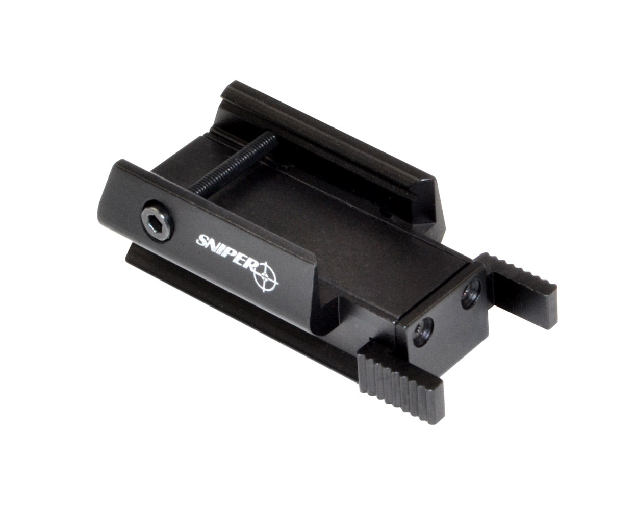 Compact Tactical Red Laser Sight with Picatinny Top Rail. Great for Handguns and Rifles.