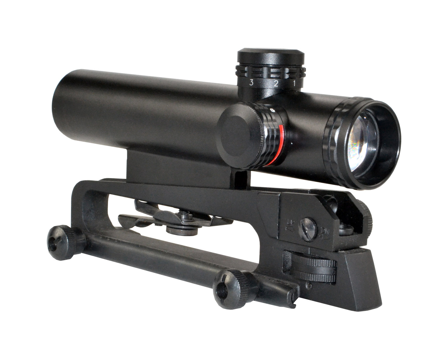 4X20MM Compact Rifle Scope with Illuminated Red/Green Duplex Reticle with Carry Handle Mount