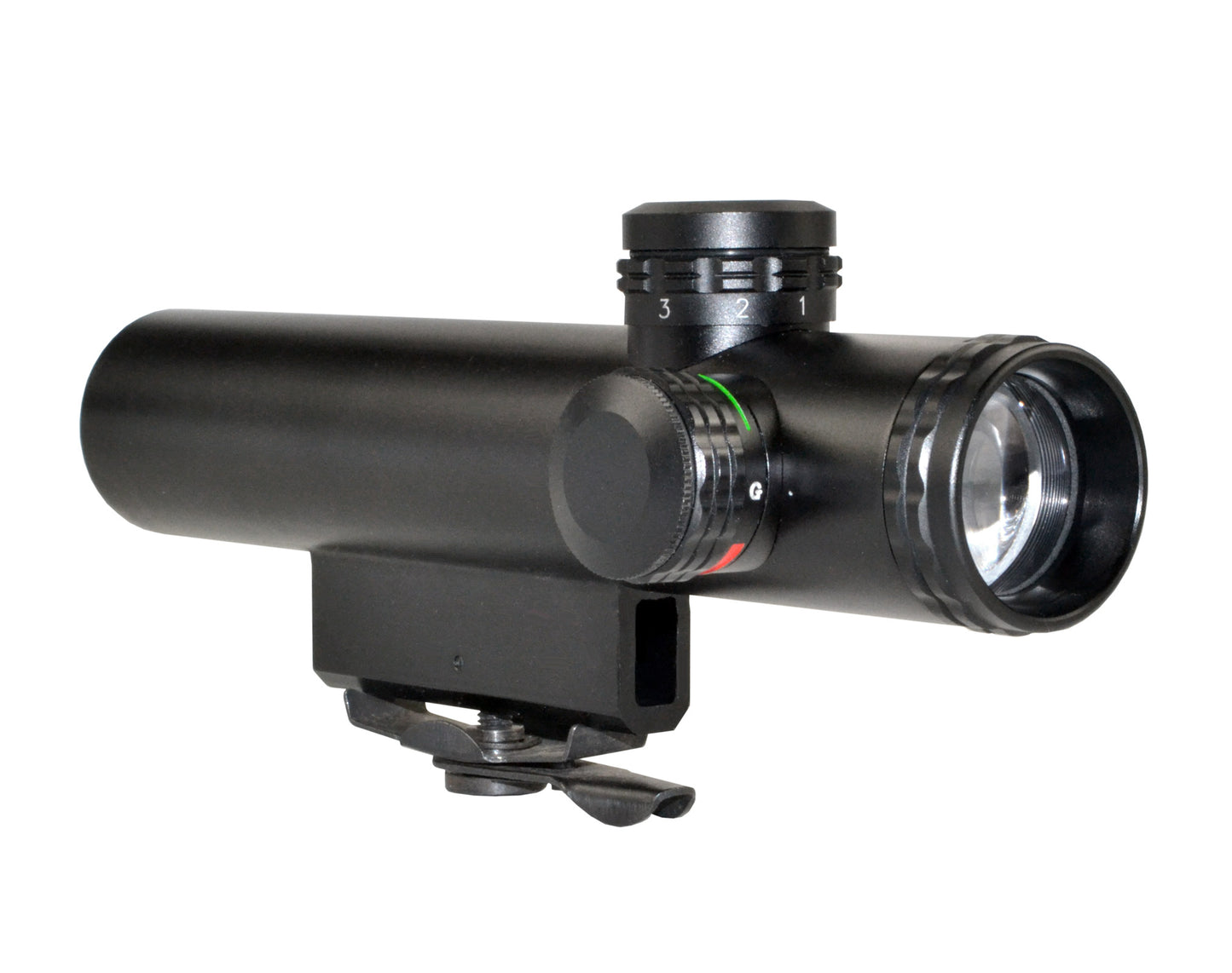 4X20MM Compact Rifle Scope with Illuminated Red/Green Duplex Reticle with Carry Handle Mount