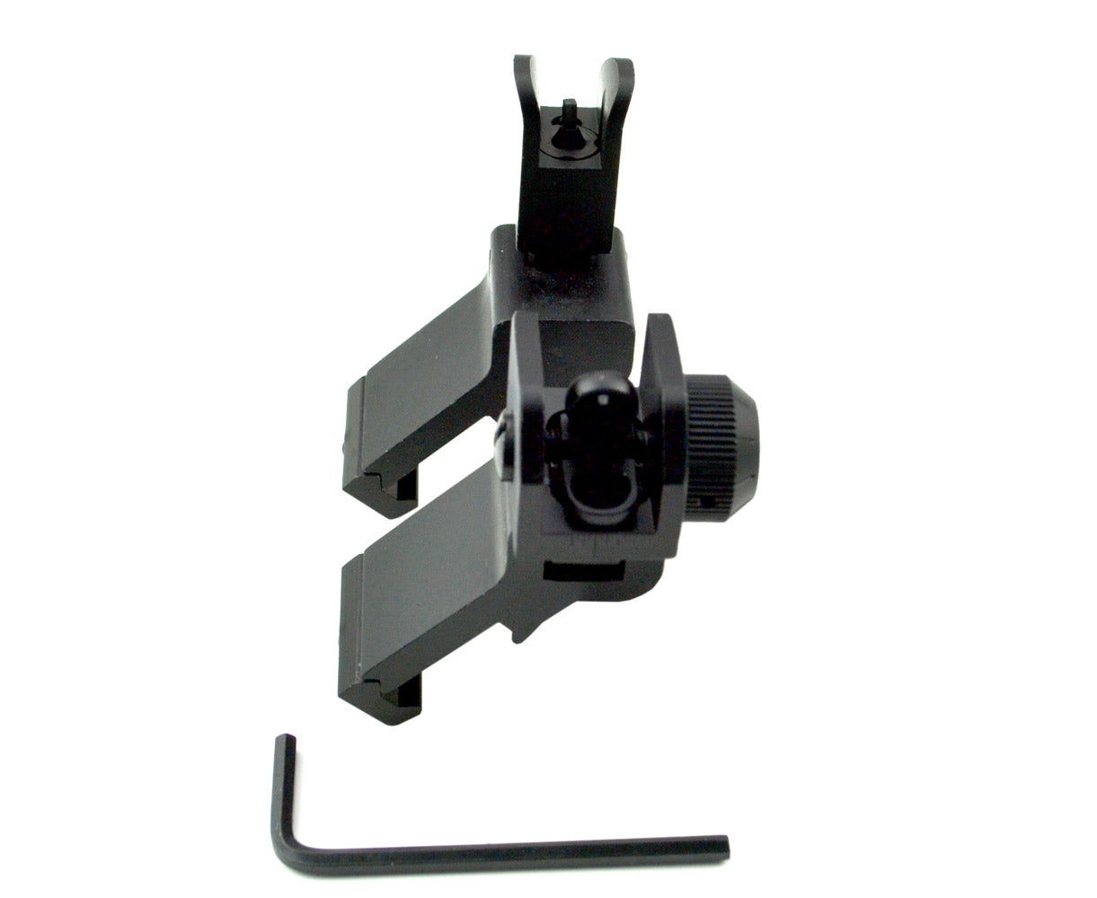 Front & Rear 45 Degree Offset Flip Up Iron BUIS Sight Combo - Aluminum