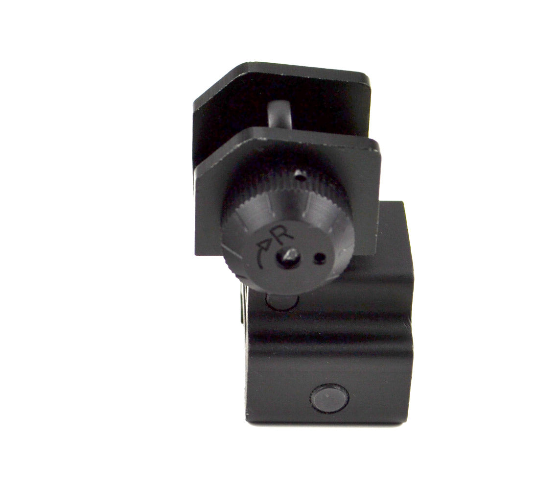 Tactical Flip Up Rear Iron Sight with Dual Aiming Aperture, Aluminum, Black