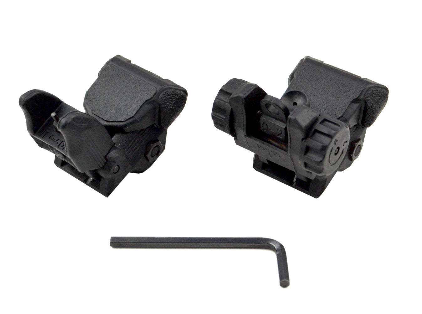 Tactical Smart Polymer Front And Rear Flip Up, Push Down Sight Set