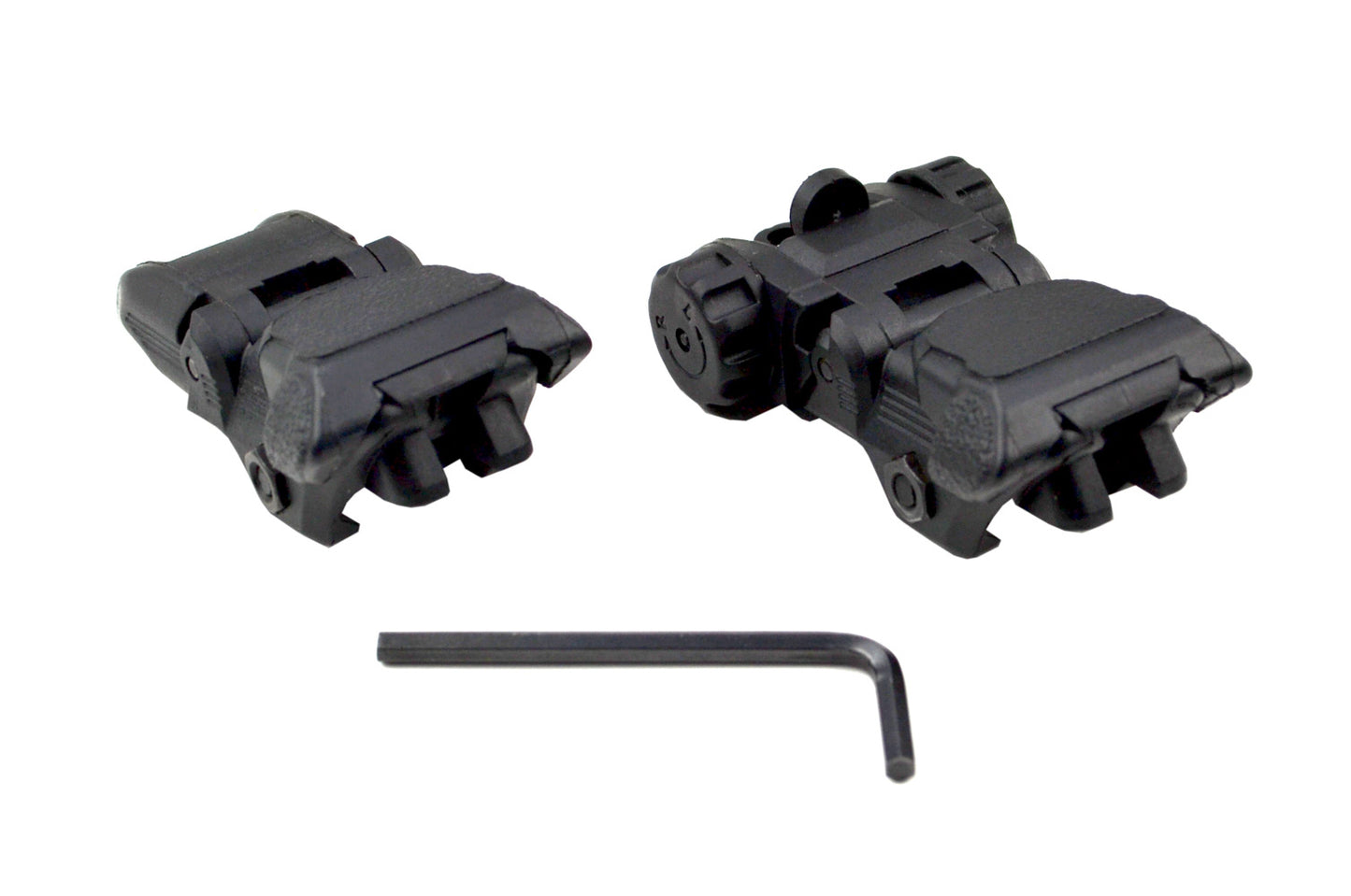 Tactical Smart Polymer Front And Rear Flip Up, Push Down Sight Set