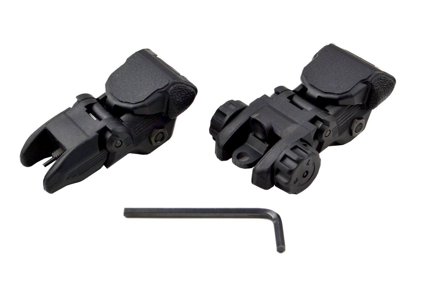 Tactical Smart Polymer Front And Rear Flip Up, Push Down Sight Set