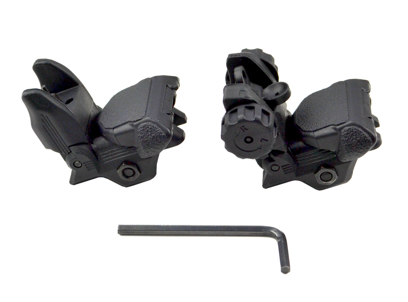 Tactical Smart Polymer Front And Rear Flip Up, Push Down Sight Set