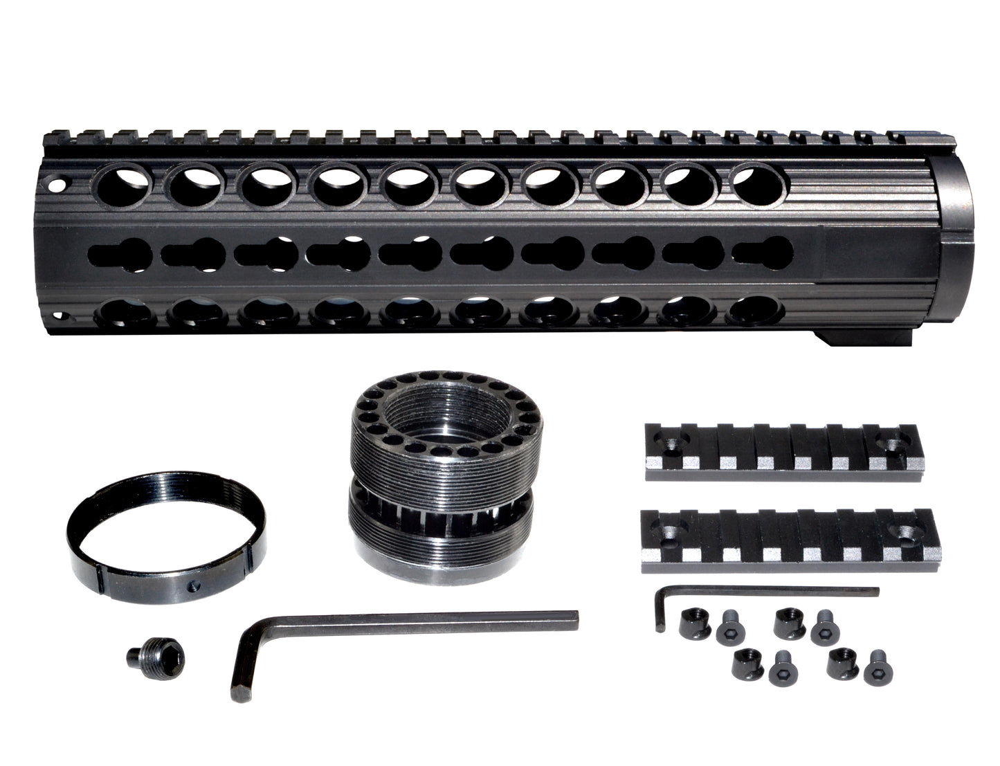 Kexuan 10.437" Free Float Keymod Handguard for AR-10 LR 308 Low Profile, Large 1.935" ID