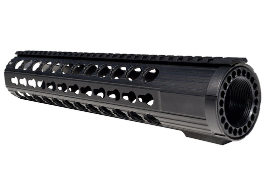 Kexuan 12.375" Free Float Keymod Handguard for AR-10 LR 308 Low Profile, Large 1.935" ID