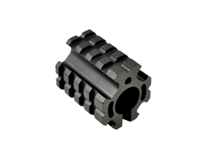 Low Profile 0.75" Dia Gas Block with Pin and Mini Quad Rail Accessory Mount