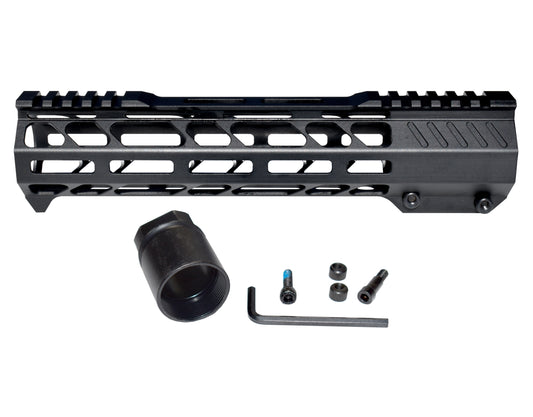 Lightweight 10" M-LOK Free Float Handguard for AR-10 DPMS 308 Low Profile, with easy mount barrel nut and integrated handstop