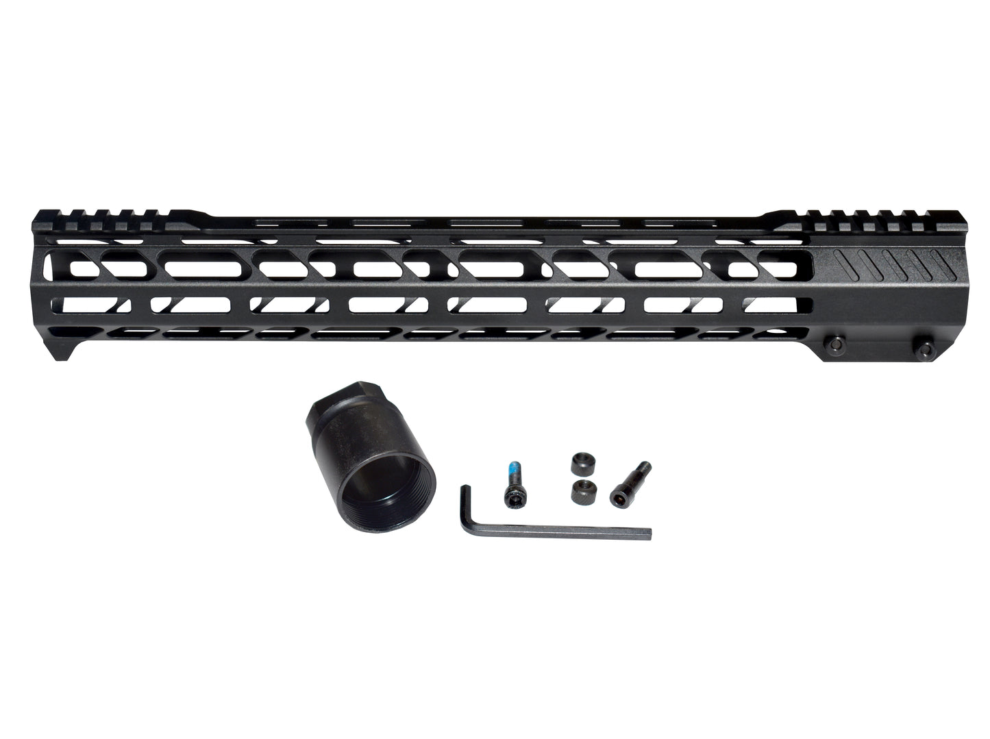 Lightweight 15" M-LOK Free Float Handguard for AR-10 DPMS 308 Low Profile, with easy mount barrel nut and integrated handstop