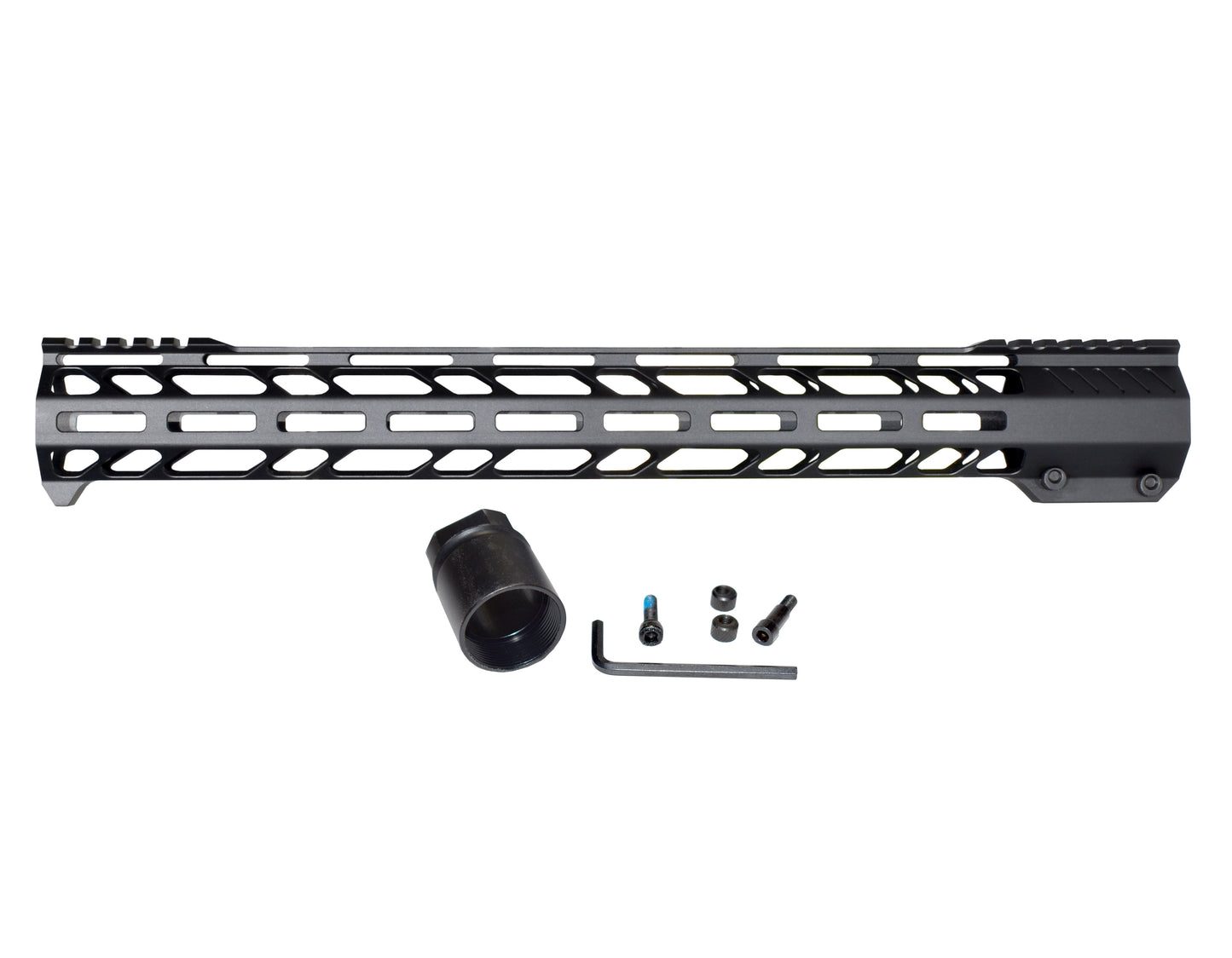Lightweight 17" M-LOK Free Float Handguard for AR-10 DPMS 308 Low Profile, with easy mount barrel nut and integrated handstop
