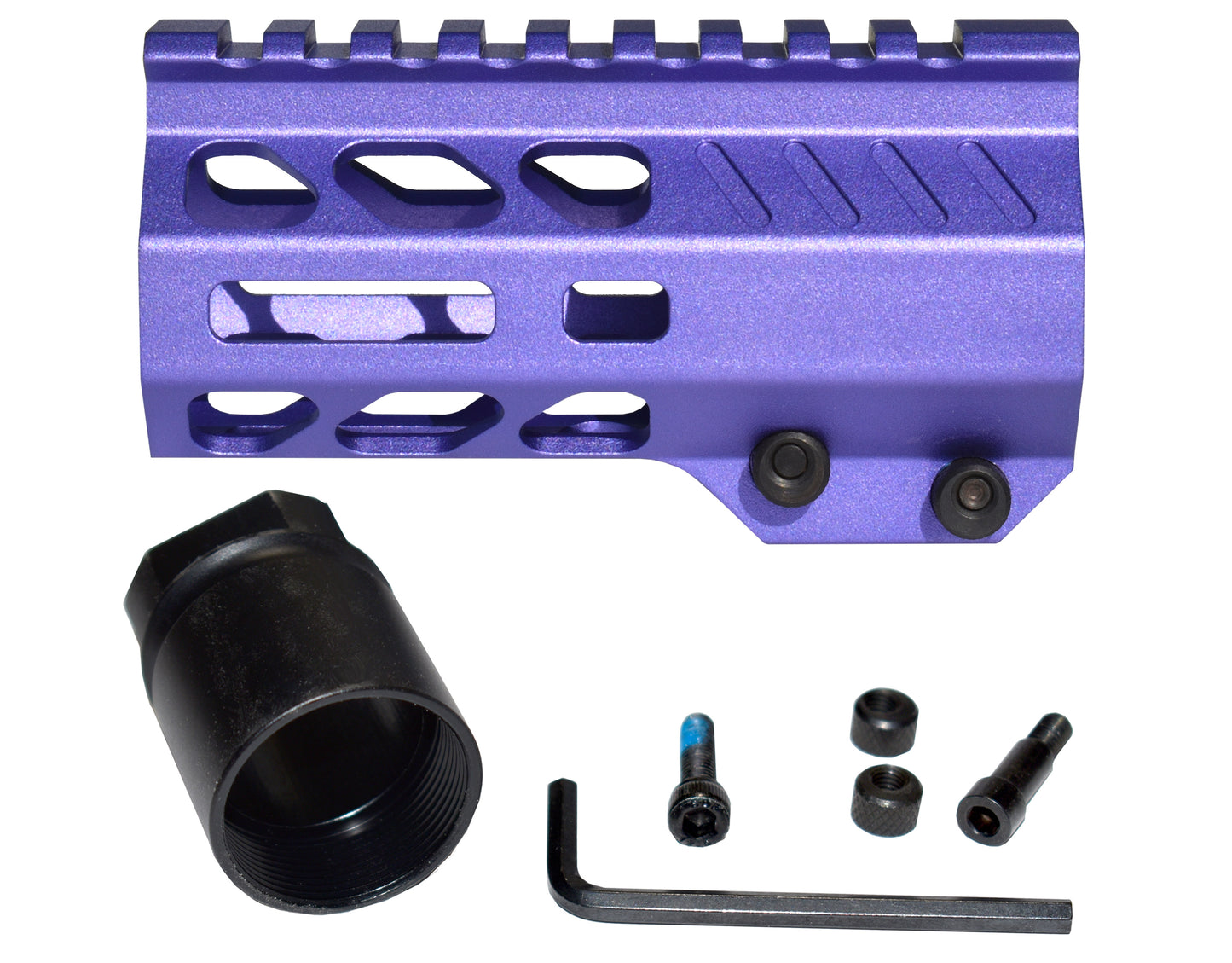 Super Slim 4.2" Pistol Length M-LOK Free Float Handguard for AR-15 and AR Pistols, Purple