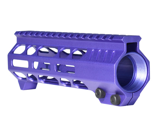 Super Slim 7" M-LOK Free Float Handguard for AR-15 223/5.56 and AR Pistols, with Integrated Fore-End Hand Stop. Purple