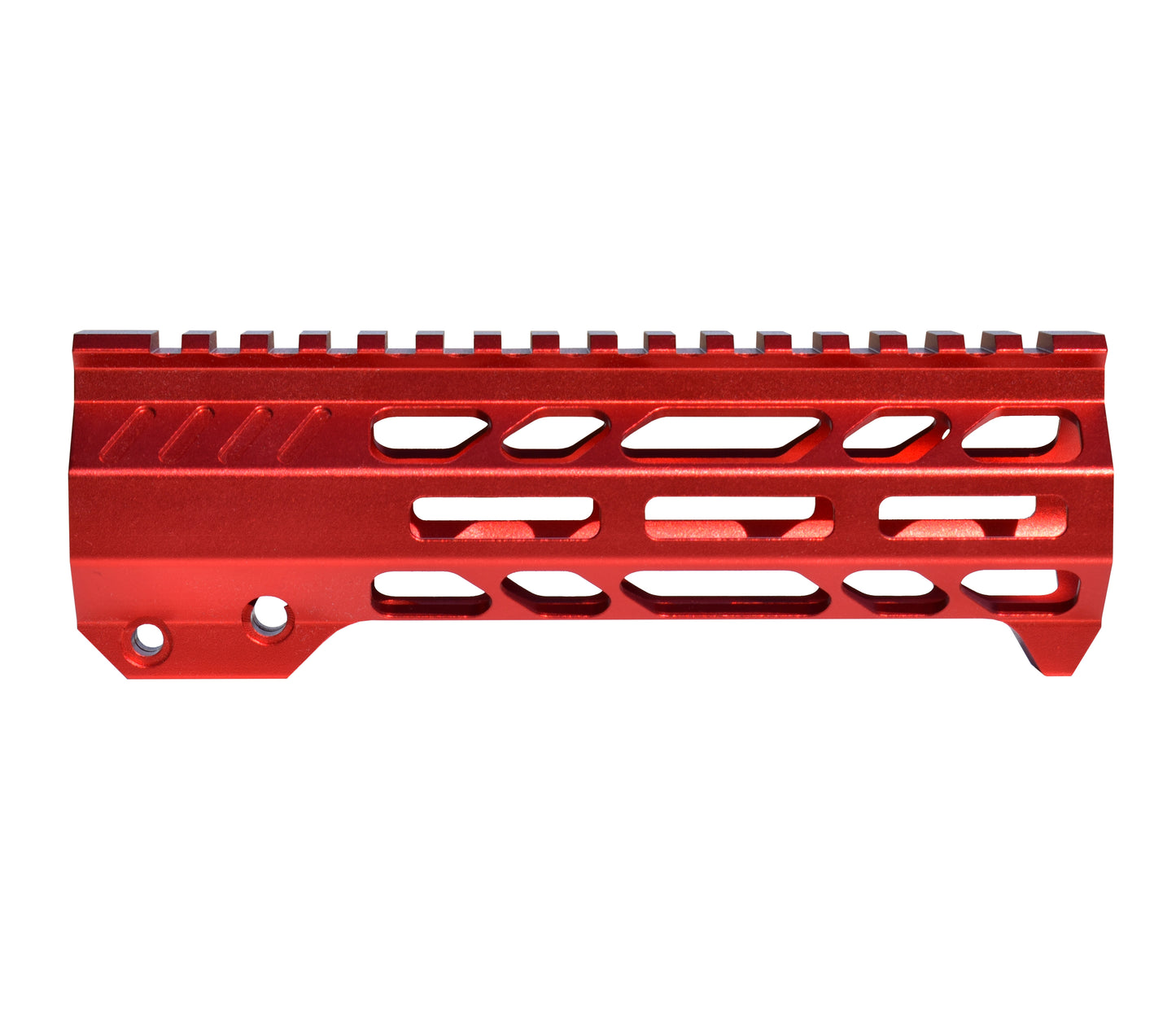 Super Slim 7" M-LOK Free Float Handguard for AR-15 223/5.56 and AR Pistols, with Integrated Fore-End Hand Stop. Red