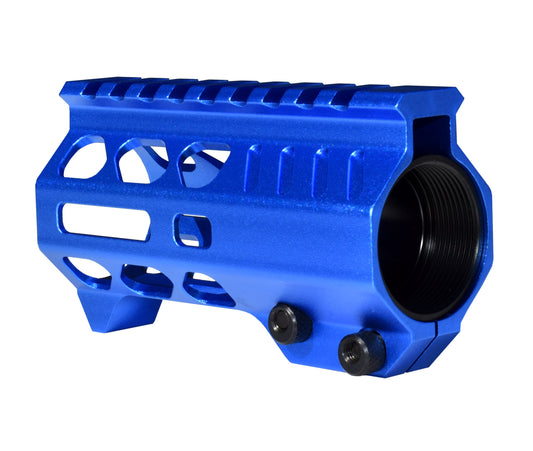 Super Slim 4.2" M-LOK Free Float Handguard for AR-15 223/5.56 and AR Pistols, with Integrated Fore-End Hand Stop, Dark Blue