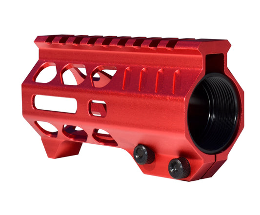 Super Slim 4.2" M-LOK Free Float Handguard for AR-15 223/5.56 and AR Pistols, with Integrated Fore-End Hand Stop, Red