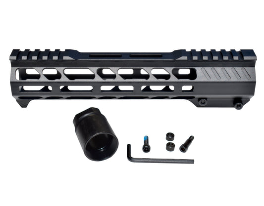 Presma Slim 9.5" M-LOK Free Float Handguard for AR-15 223/5.56 with Integrated Hand Stop