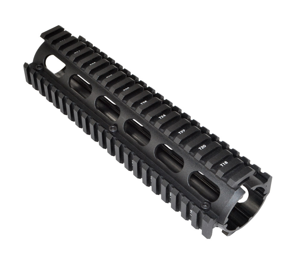 2 Piece Drop In Handguard Quad Rail Mount 8.75" Mid Length, for AR-15 .223 / 5.56 with Round End Cap