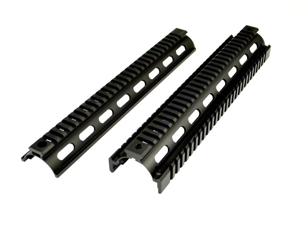 2 Piece Drop In Handguard Quad Rail 12" Rifle Length for .223 and 5.56 (Fits Round End Cap)