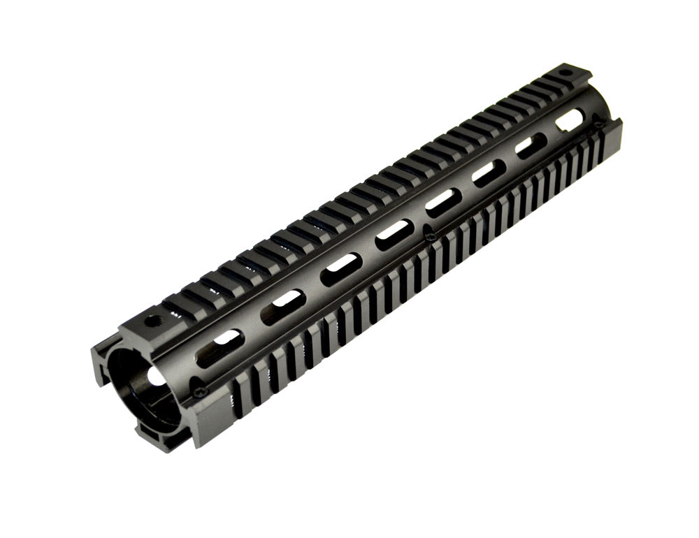 2 Piece Drop In Handguard Quad Rail 12" Rifle Length for .223 and 5.56 (Fits Round End Cap)