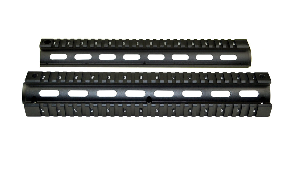 2 Piece Drop In Handguard Quad Rail 12" Rifle Length for .223 and 5.56 (Fits Round End Cap)
