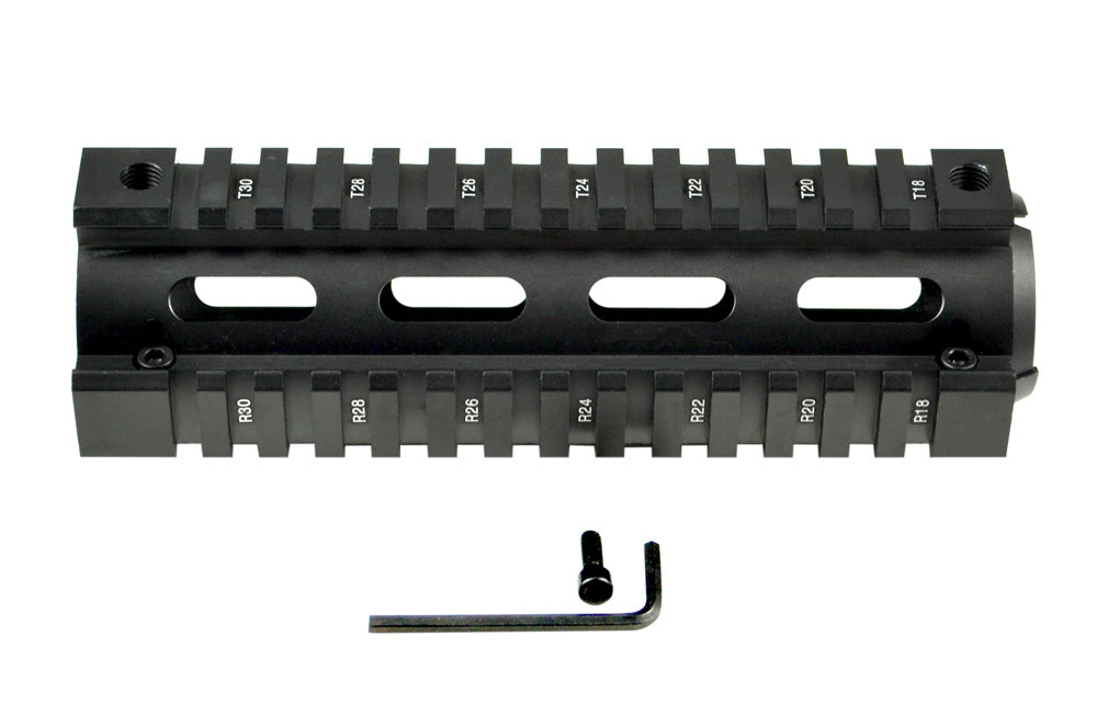 For 6.75" to 7" Carbine Length - 2 Piece Drop In Handguard Quad Rail for .223 and 5.56