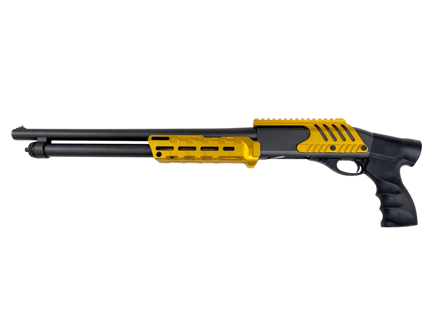 Rail Combo Set for Remington 870 12 Gauge Shotgun - Saddle Mount & Forend - Gold Aluminum