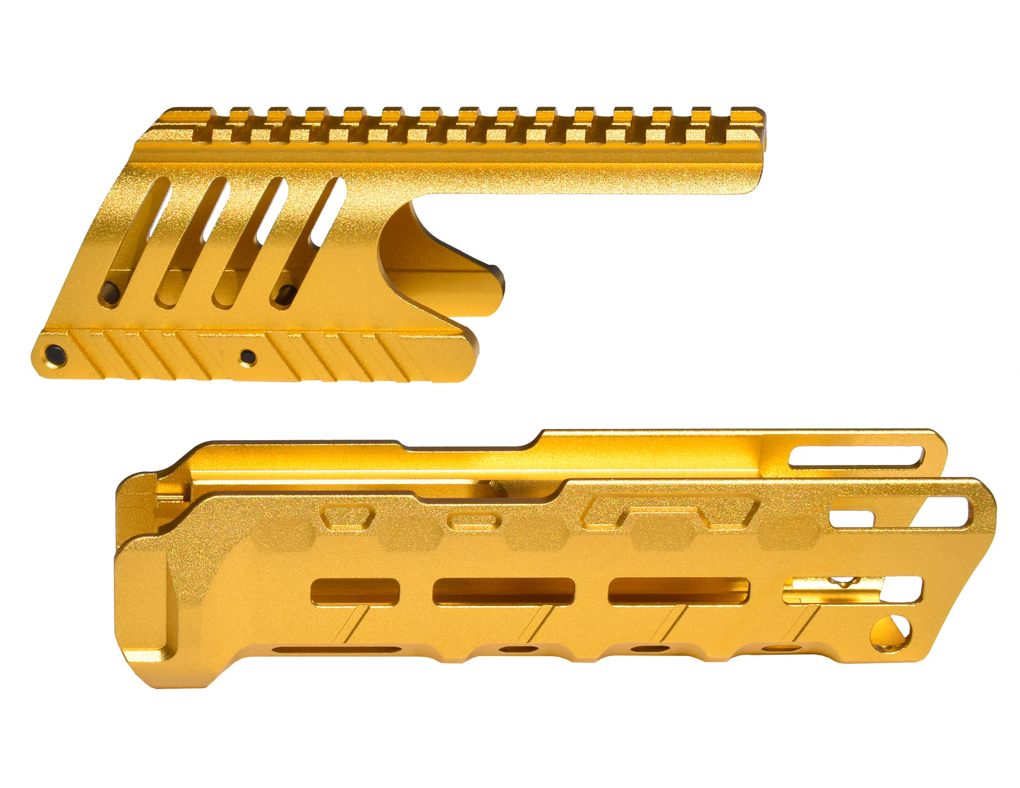 Rail Combo Set for Remington 870 12 Gauge Shotgun - Saddle Mount & Forend - Gold Aluminum
