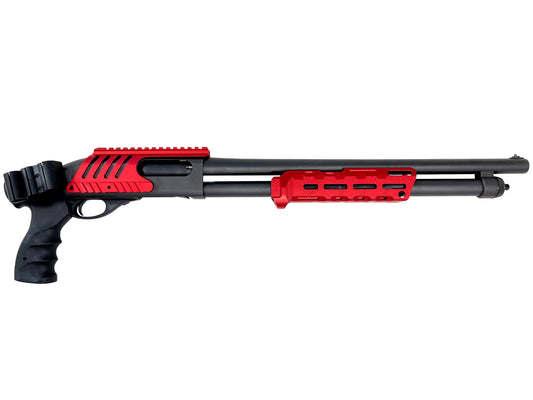 Rail Combo Set for Remington 870 12 Gauge Shotgun - Saddle Mount & Forend - Red Aluminum