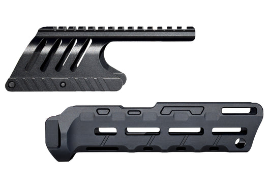 Rail Combo Set for Remington 870 12 Gauge Shotgun - Saddle Mount & Forend - Black Aluminum