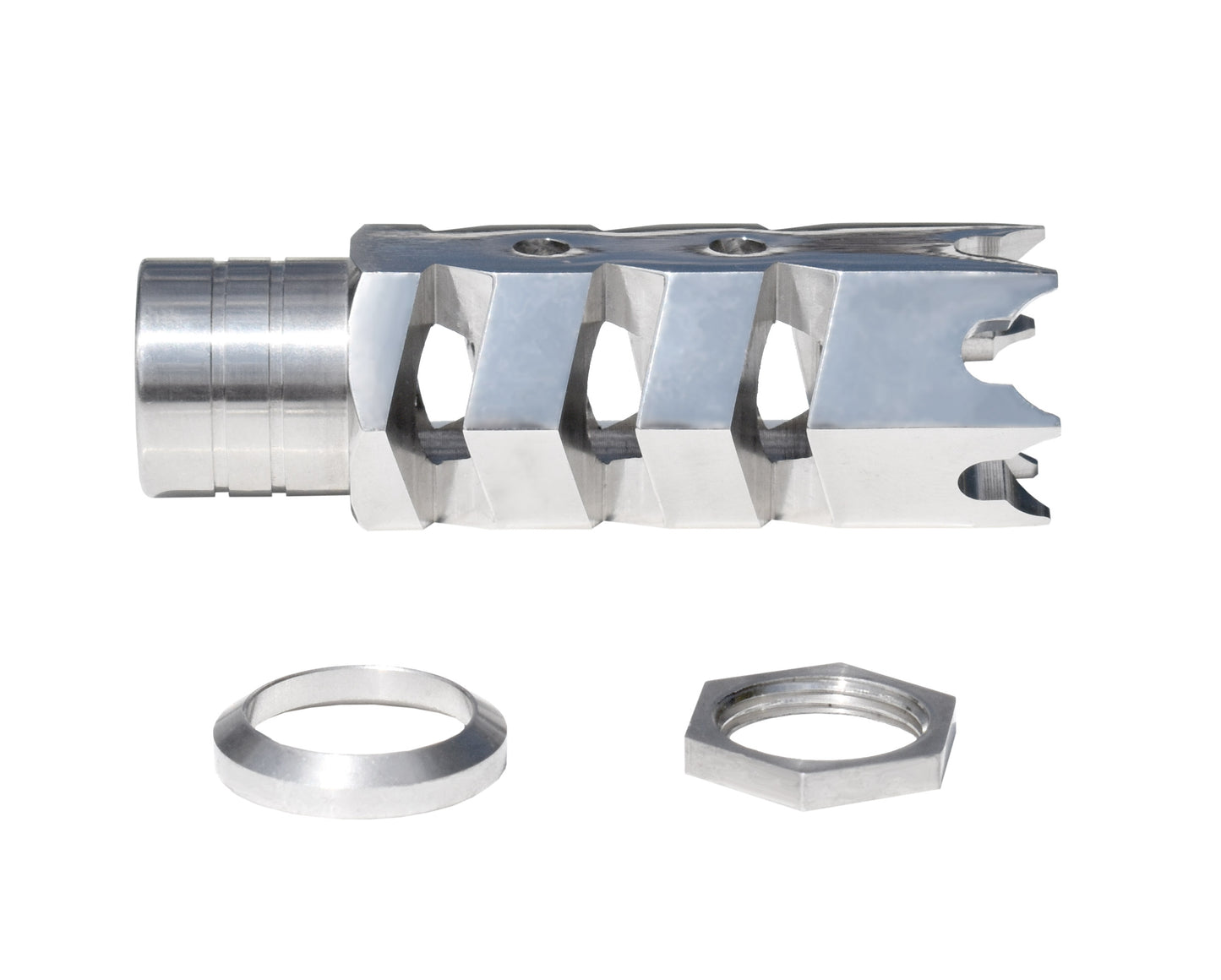 Tactical Competition Muzzle Brake Recoil Compensator for AR-10 LR 308, 5/8"x24 thread, Stainless Steel